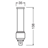 LED PL-C Dulux-D D/E 6W 660 lumens 4000K Blanc Froid G24d-1 2 broches 230V remplacement pour 13W