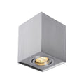 Spot LED de plafond carré Spectrum avec douille GU10, aluminium argenté, design inclinable pour un éclairage flexible, IP20
