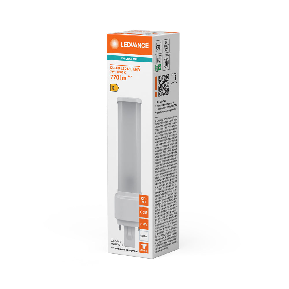 Lampe LED PLC 7W 840 Blanc Froid G24D-2 2 broches, 230V, remplace CFL 18W, éclairage économe en énergie pour vous