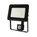 Projecteur LED Spectrum avec capteur PIR, 20W 230V 4000K 1820 lumens IP44 Noir éclairage extérieur
