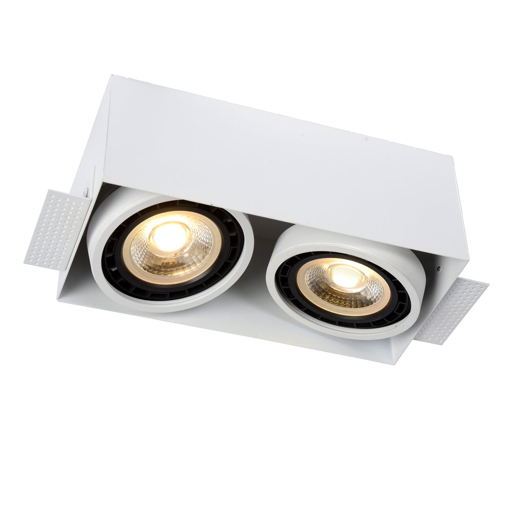 Lucide trimloze inbouwspot 2xGU10 witte LED lamp IP20