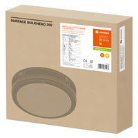Applique murale LED hublot avec détecteur, 10W 800 lumens, 3000K blanc chaud, IP65 IK10, Noir Ø250MM