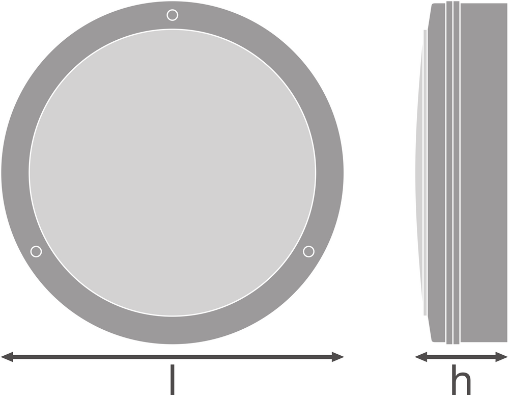 Applique murale LED hublot avec détecteur, 10W 800 lumens, 3000K blanc chaud, IP65 IK10, Noir Ø250MM