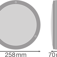 Applique murale LED hublot avec détecteur, 10W 800 lumens, 3000K blanc chaud, IP65 IK10, Noir Ø250MM