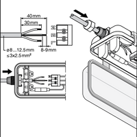 LED waterdichte montagebalk, vochtbestendige behuizing voor 1x150cm LED-buis, duurzame prestaties