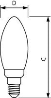 Philips LED Kaars 3.4W E14 B35 Helder Warm Glow 2200-2700K dimbaar 470 lumen 90CRI glazen lamp
