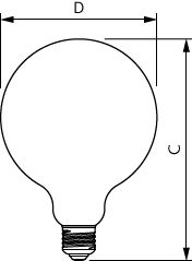 Philips MASTER Value LED Lamp E27 G120 Helder 5.9W 2700K 806 lumen CRI 90 dimbaar