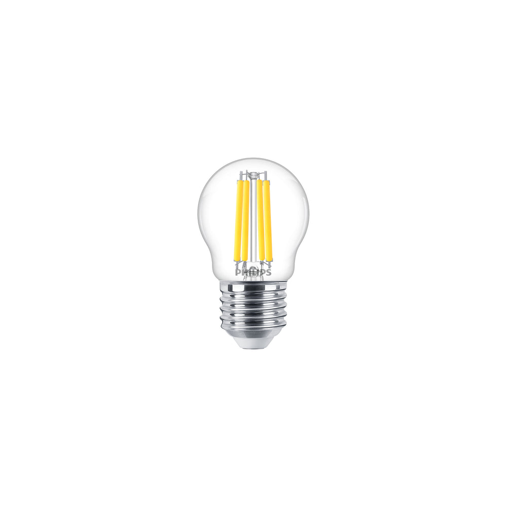 Ampoule Philips LED P45 Claire E27 3.4W Équivalent 40W 2700K Blanc Chaud 470 lumens CRI 90 Gradable