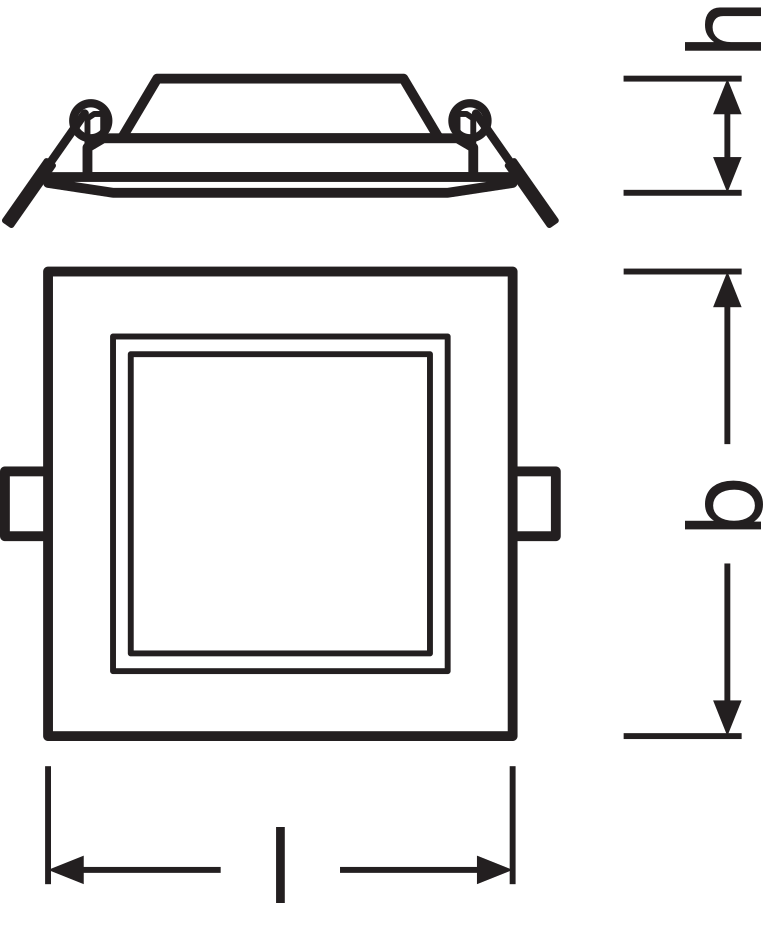 Ledvance Downlight Slim Vierkant 6W 3000K Warm Wit Inbouw Plafond LED IP20 420 lumen Witte Afwerking
