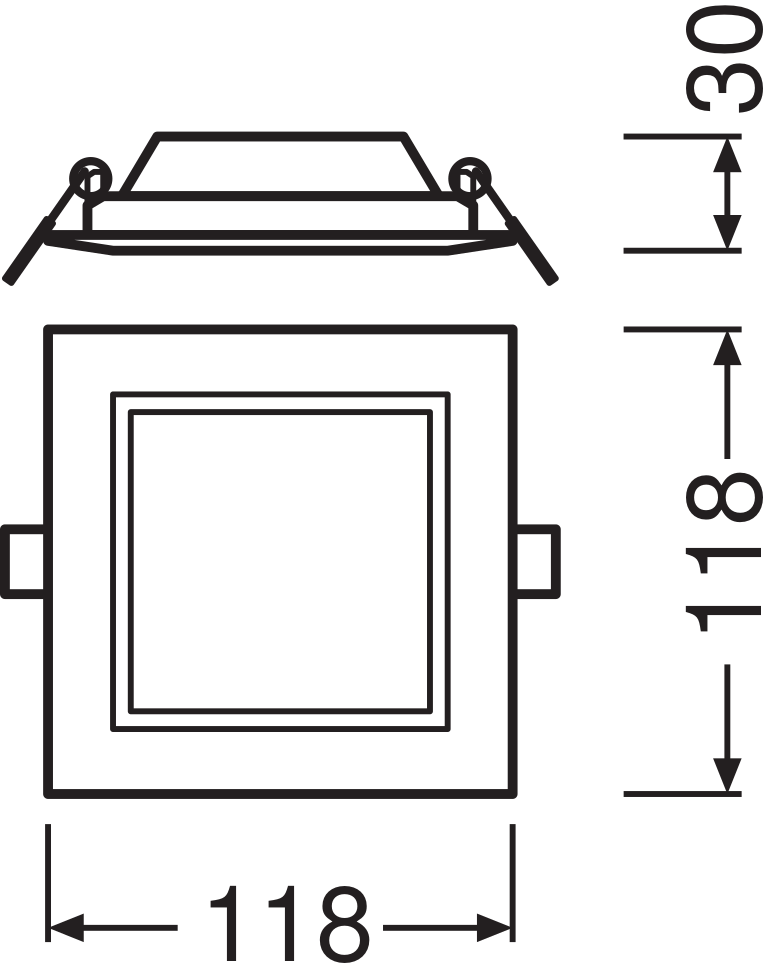 Ledvance Downlight Slim Vierkant 6W 3000K Warm Wit Inbouw Plafond LED IP20 420 lumen Witte Afwerking