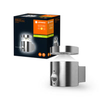 Ledvance ENDURA Style Applique Murale Cylindre avec Capteur LED Extérieur 6W 3000K Acier Inoxydable IP44