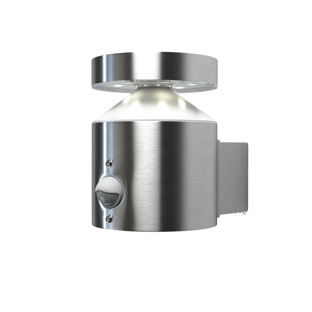 Ledvance ENDURA Style Applique Murale Cylindre avec Capteur LED Extérieur 6W 3000K Acier Inoxydable IP44