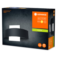 Ledvance ENDURA Style Shield Square LED Wandlamp 11W 3000K Donkergrijs IP44 IK05 Outdoor Opbouw