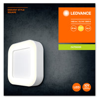 Ledvance ENDURA Style Square Applique Murale LED 13.5W 3000K 220-240V IP44 IK07 Blanc Extérieur Montage en Saillie