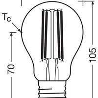 Ledvance LED Classic A E27 lamp 2.2W 2700K dimbaar 470 lumen helder glas 40W equivalent warm wit