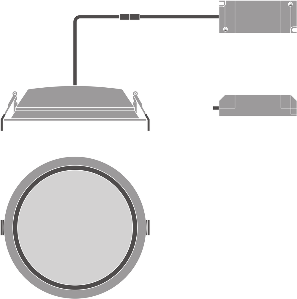 Ledvance Downlight LED 200mm 20W/25W/30W 3000K/4000K 2400-3600 lumens CRI 90 IP44/IP20 Aluminium blanc