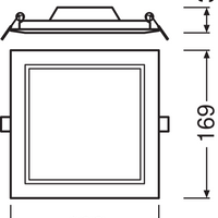 Ledvance LED Downlight Slim Vierkant 12W 3000K Warm Wit Inbouw Plafond IP20 1020 lumen Wit