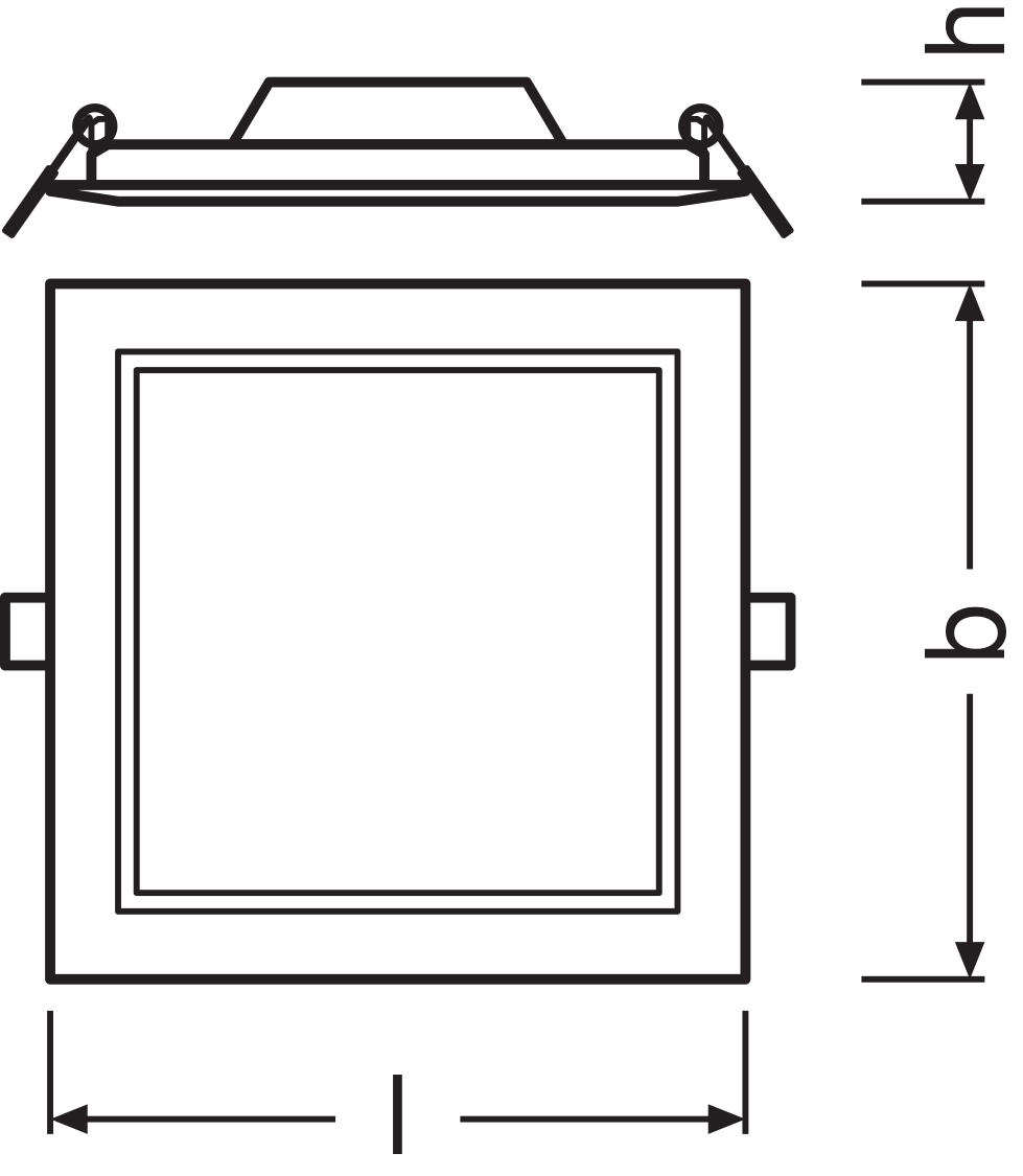 Ledvance LED Downlight Slim Vierkant 12W 3000K Warm Wit Inbouw Plafond IP20 1020 lumen Wit