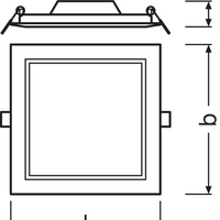 Ledvance LED Downlight Slim Vierkant 12W 3000K Warm Wit Inbouw Plafond IP20 1020 lumen Wit