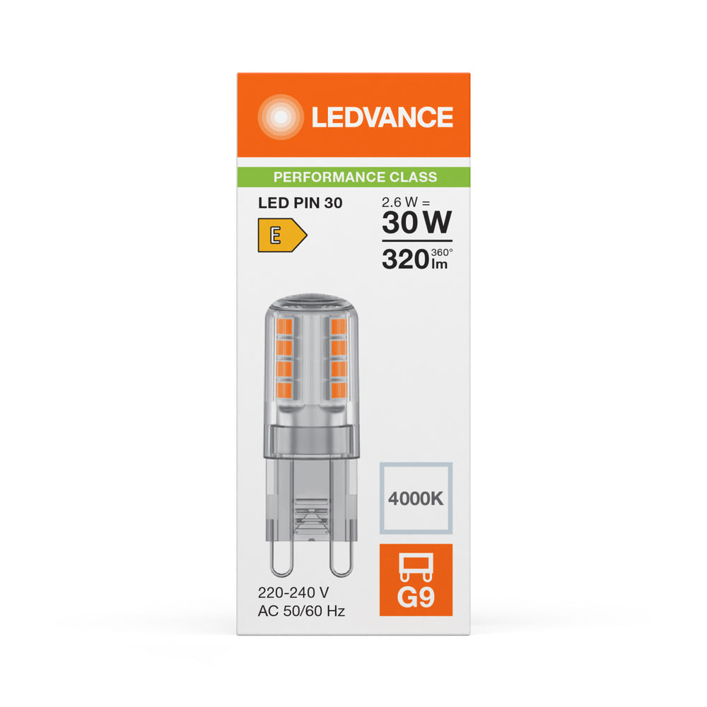 Ampoule Ledvance LED G9 2.6W 4000K Transparente 320 lumens 220-240V 300° Non Dimmable Blanc Froid