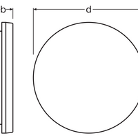 Ledvance LED plafonnier et applique mural rond plat 19W 2660 lumens 3000K 4000K IP54 IK08 Blanc