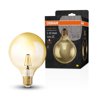 Ledvance Vintage 1906 LED Globe 6.5W E27 2400K Ampoule en verre doré 720 lumens 220-240V IP20 124mm