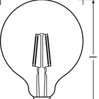 Ledvance Vintage 1906 LED Globe E27 Dimbaar 6.5W 2400K Goud 725 lumen IP20 Glasafwerking