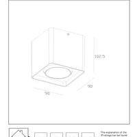 Lucide LEEDS plafonnier LED extérieur 1x9W 2700K IP54 noir