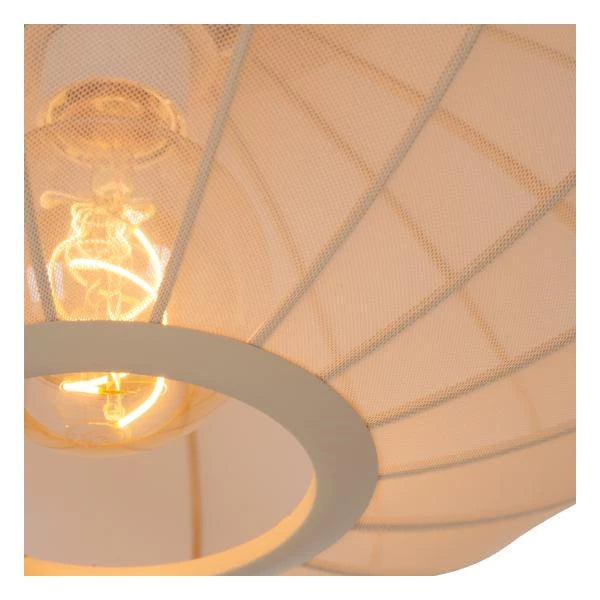 Lucide CORINA LED hanglamp Ø50cm, E27, dimbaar, 40W, 230V, verstelbare hoogte, crème modern design