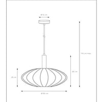 Lucide CORINA LED hanglamp Ø50cm, E27, dimbaar, 40W, 230V, verstelbare hoogte, crème modern design