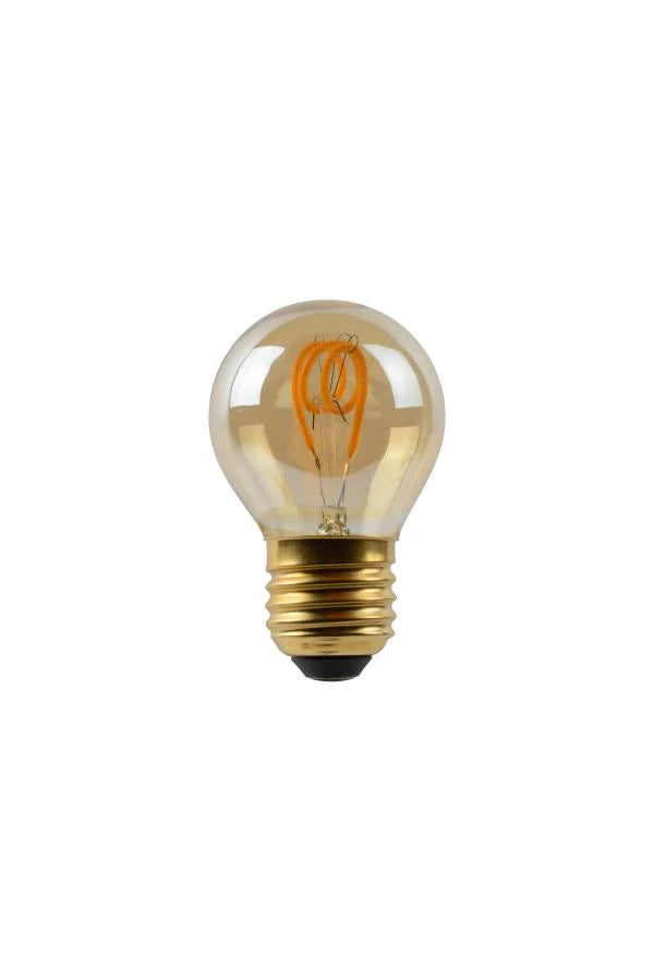 Ampoule LED filament Lucide G45, E27 dimmable, 3W 2200K Ambre Ø4.5cm