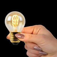 Ampoule LED filament Lucide G45, E27 dimmable, 3W 2200K Ambre Ø4.5cm