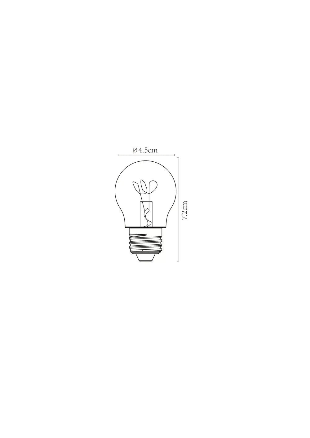 Ampoule LED filament Lucide G45, E27 dimmable, 3W 2200K Ambre Ø4.5cm