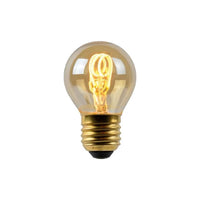 Ampoule LED filament Lucide G45, E27 dimmable, 3W 2200K Ambre Ø4.5cm