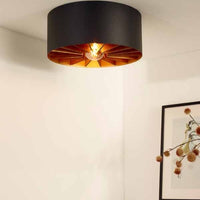 Plafonnier LED Lucide ZIDANE Noir Ø40cm 1xE27 IP20 luminaire moderne en métal