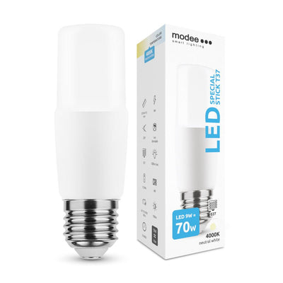 LED lamp Stick - E27 T37 - 9W vervangt  72W - 4000K helder wit licht