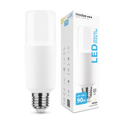 Modee LED Stick T44 E27 lampe 12W remplace 90W 4000K 960 lumens faisceau 200° IP20 CRI80