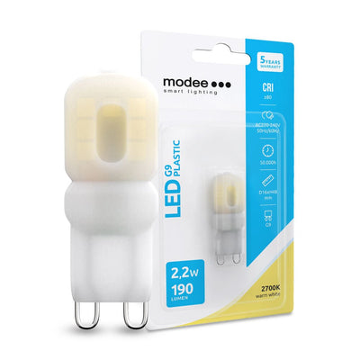 Lampe LED Modee G9 2W 170 lumens 3000K lumière blanche chaude