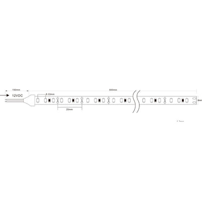 LED strip 5 meter - 12V 4.8W 60 leds p/m - 4000K helder wit licht -2 jaar garantie