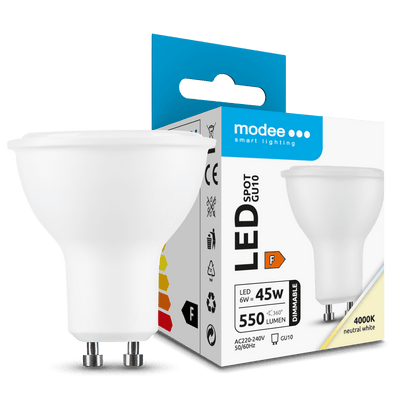 LED spot GU10 - 6W Dimbaar - 4000K helder wit