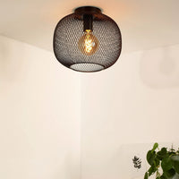 Lucide plafonnier MESH 30cm E27 montage noir - Ø30cm plafonnier moderne en aluminium durable, IP20, certifié CE