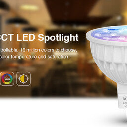 Miboxer Spot LED MR16 4W RGB+CCT, RF 2.4 GHz, lampe dimmable de remplacement pour votre installation d'éclairage intelligent