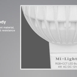 Miboxer Spot LED MR16 4W RGB+CCT, RF 2.4 GHz, lampe dimmable de remplacement pour votre installation d'éclairage intelligent