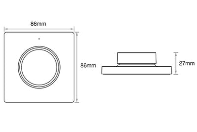 Tsong LED draadloze wanddimmer CCT Zwart, IP20, 220-240V, CE RoHS gecertificeerd