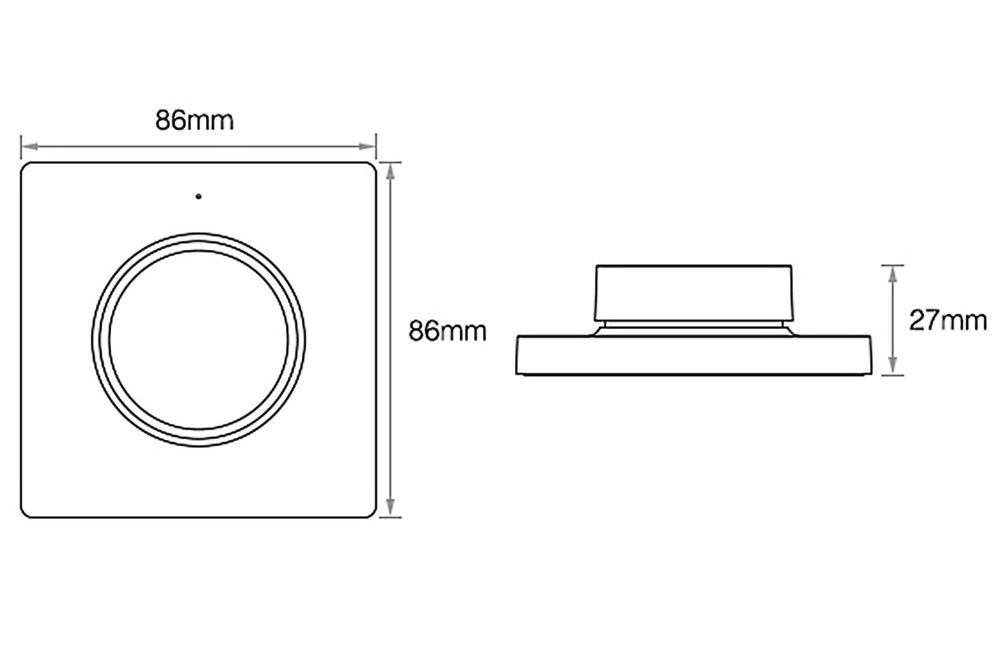 Contrôleur mural sans fil Mi-Light variateur CCT blanc 220-240V IP20