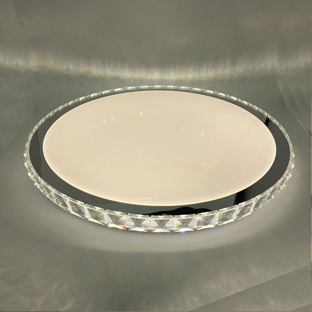 Lampe LED de plafond Modee 96W 3CCT dimmable 9120 lumens Ø510mm aluminium-plastique IP20 verre dépoli