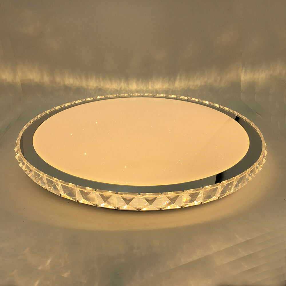 Lampe LED de plafond Modee 96W 3CCT dimmable 9120 lumens Ø510mm aluminium-plastique IP20 verre dépoli