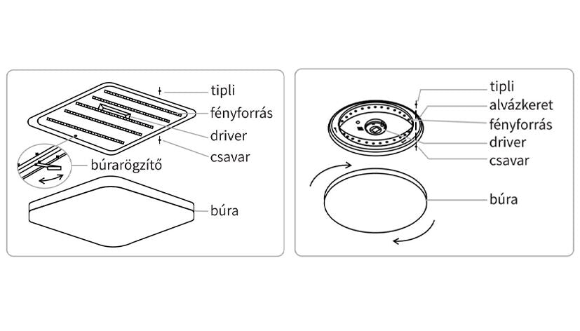 Modee LED Plafondlamp 2x48W 3CCT 2700K-6500K 9120 lumen IP20 Ø510x75mm Bruin met afstandsbediening