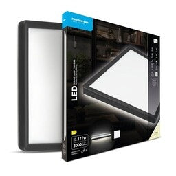 Plafonnier LED Modee carré noir 22W 3000 lumens 4000K 420x420x28mm