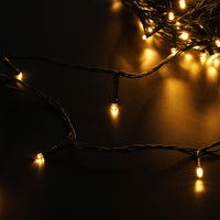 Modee Guirlande Lumineuse LED de Noël 100LED 10m Blanc Chaud 2550K IP44 Fil Vert avec Prise Adaptateur